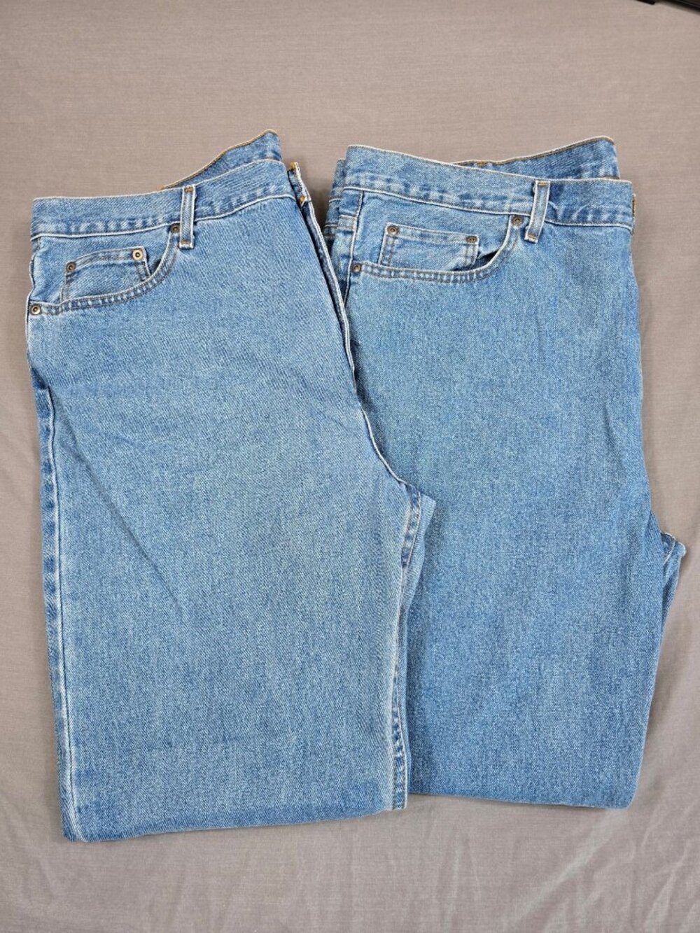 George Regular Fit Blue Denim Jeans 44X32 100% Cotton Medium Wash TWO PAIRS